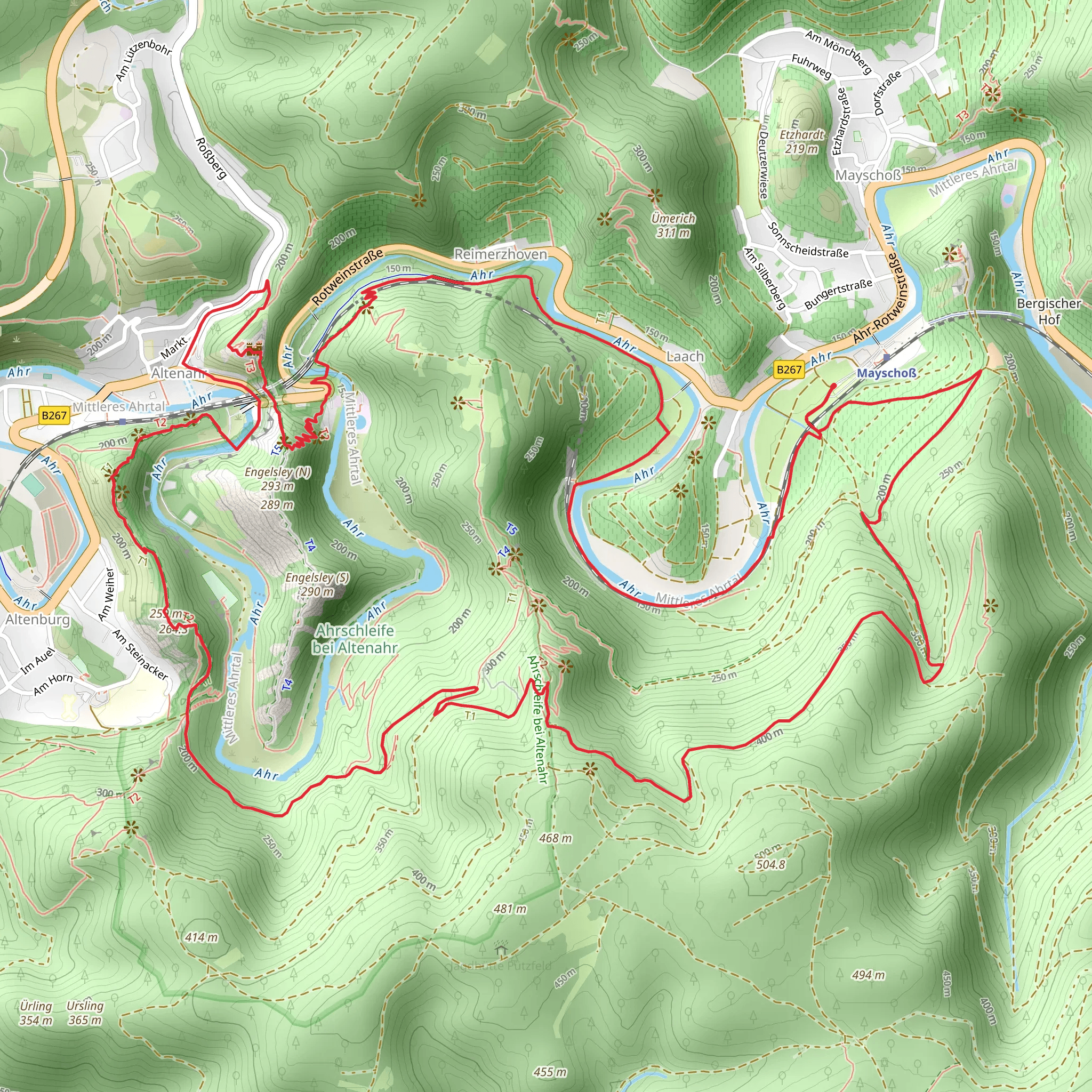 Schrock, Teufelsloch, Are Castle and River Ahr Loop via Ahrtalweg mobile static map