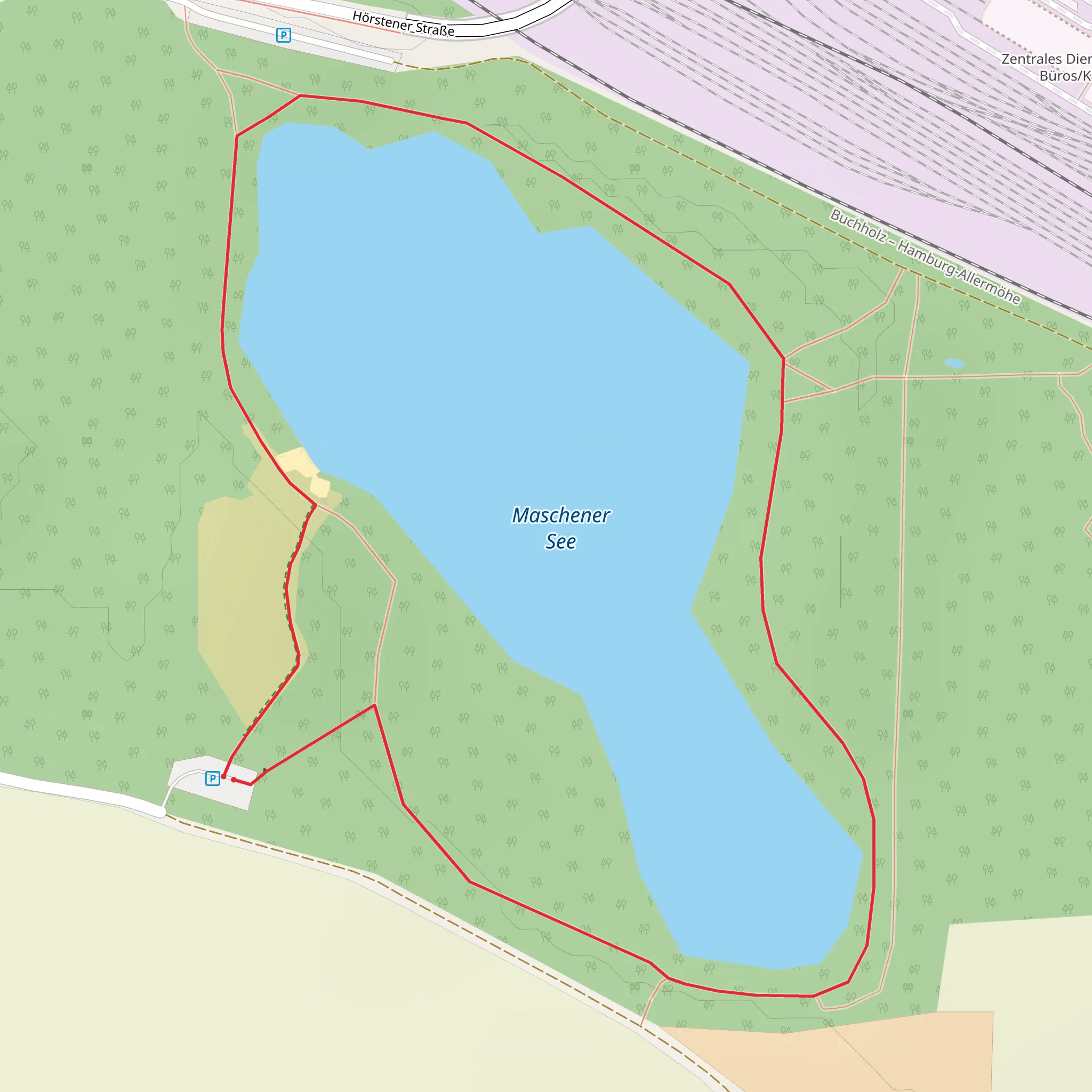 Maschener See Loop mobile static map