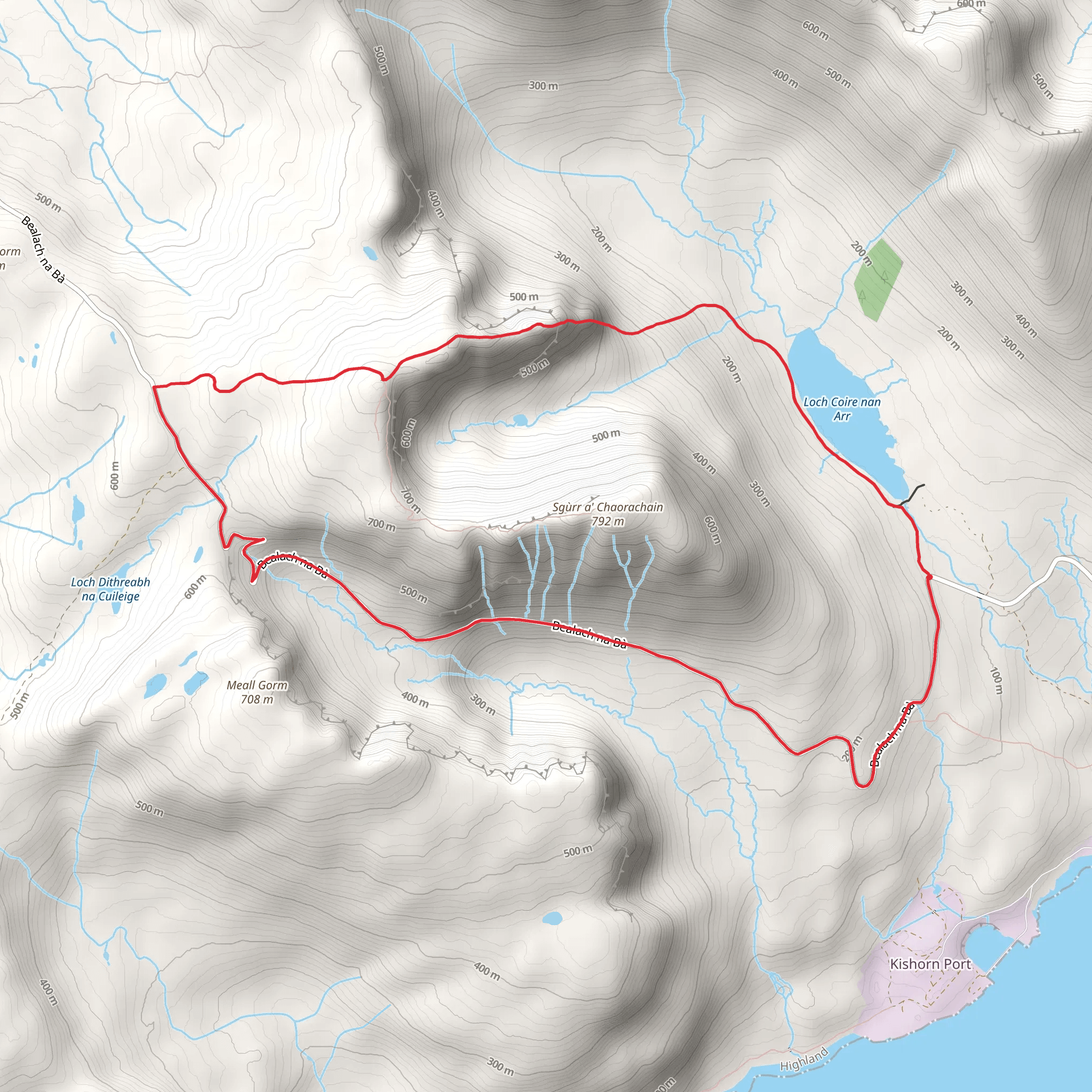 Cioch Nose - Sgùrr a'Chaorachain Loop via Applecross Pass mobile static map