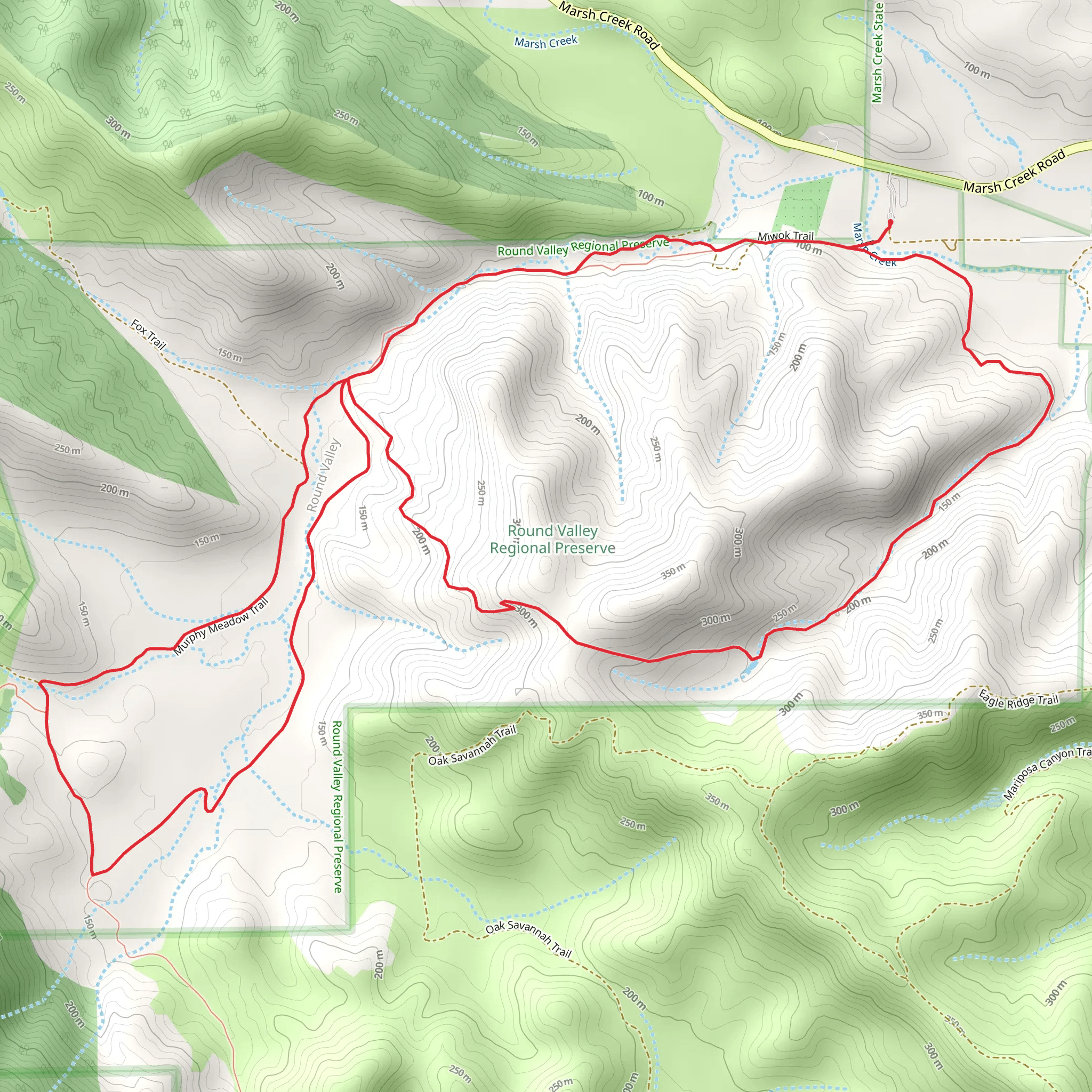 Hardy Canyon and Miwok Loop Trail mobile static map