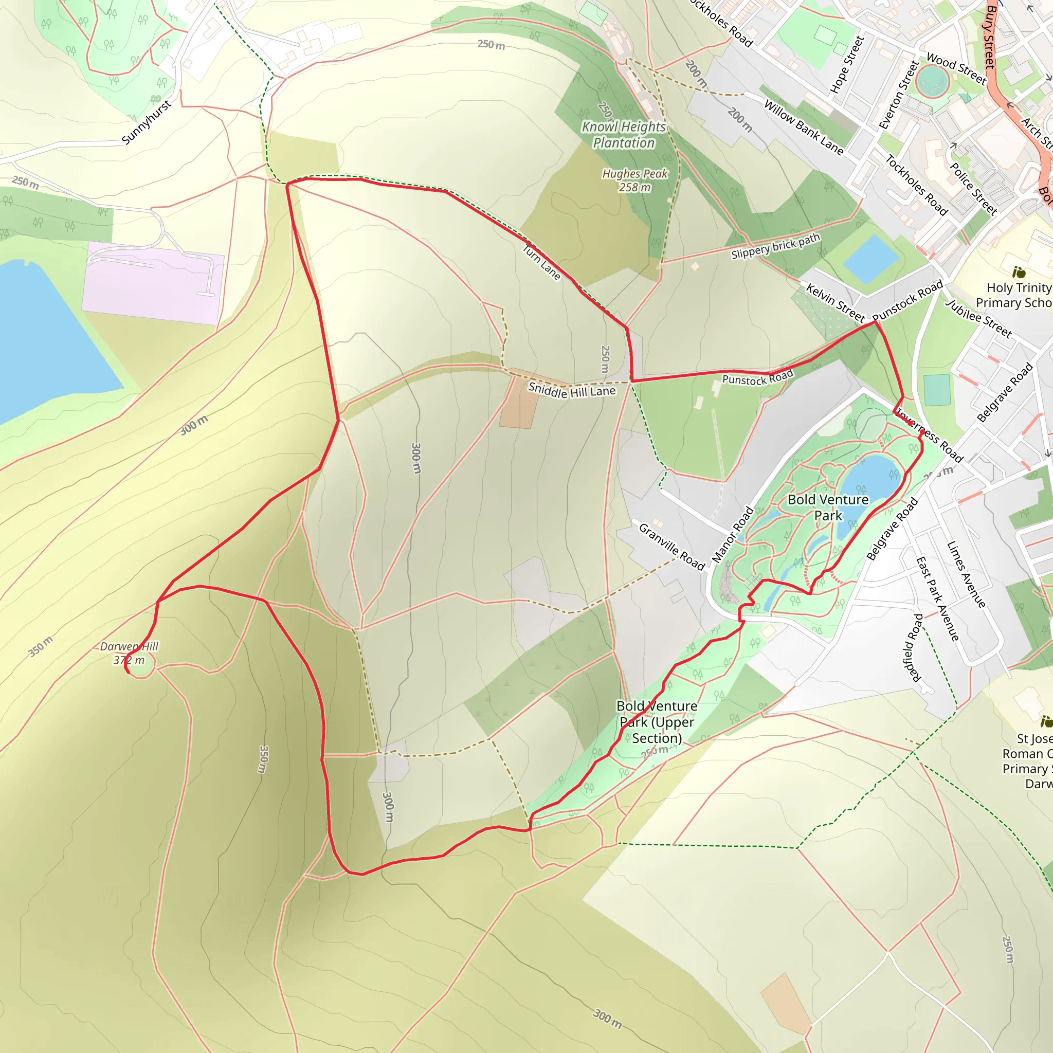Bold Venture Park and Jubilee Tower Loop mobile static map