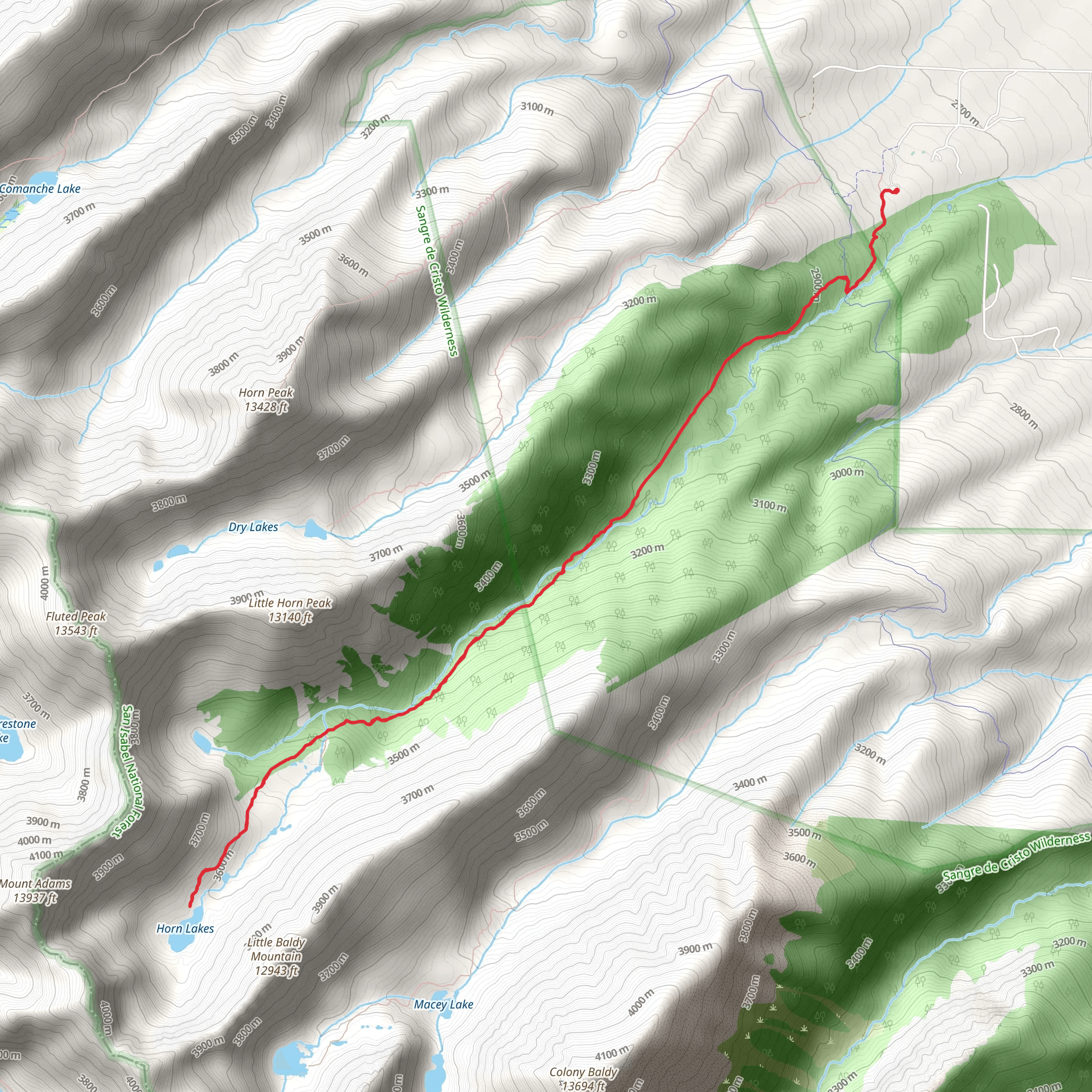 Horn Creek Trail mobile static map