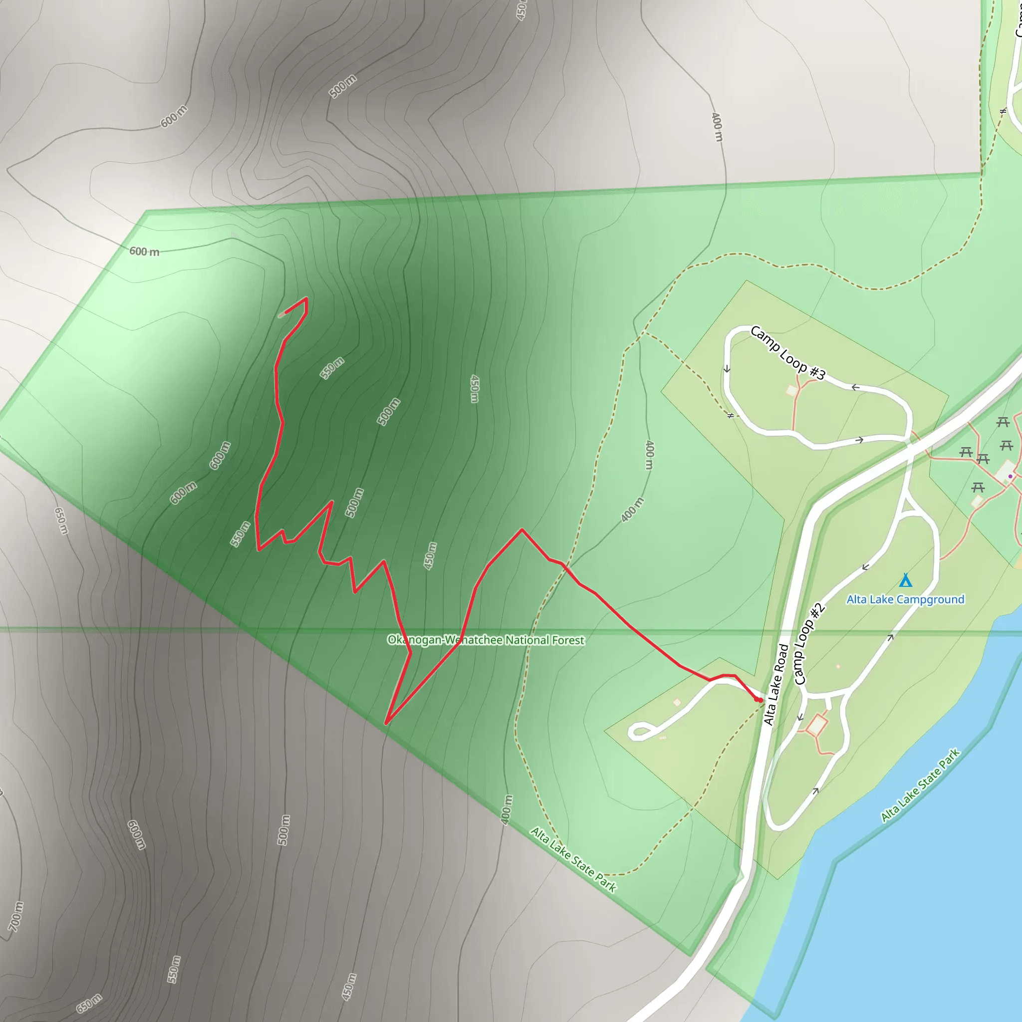 Alta Lake State Park mobile static map