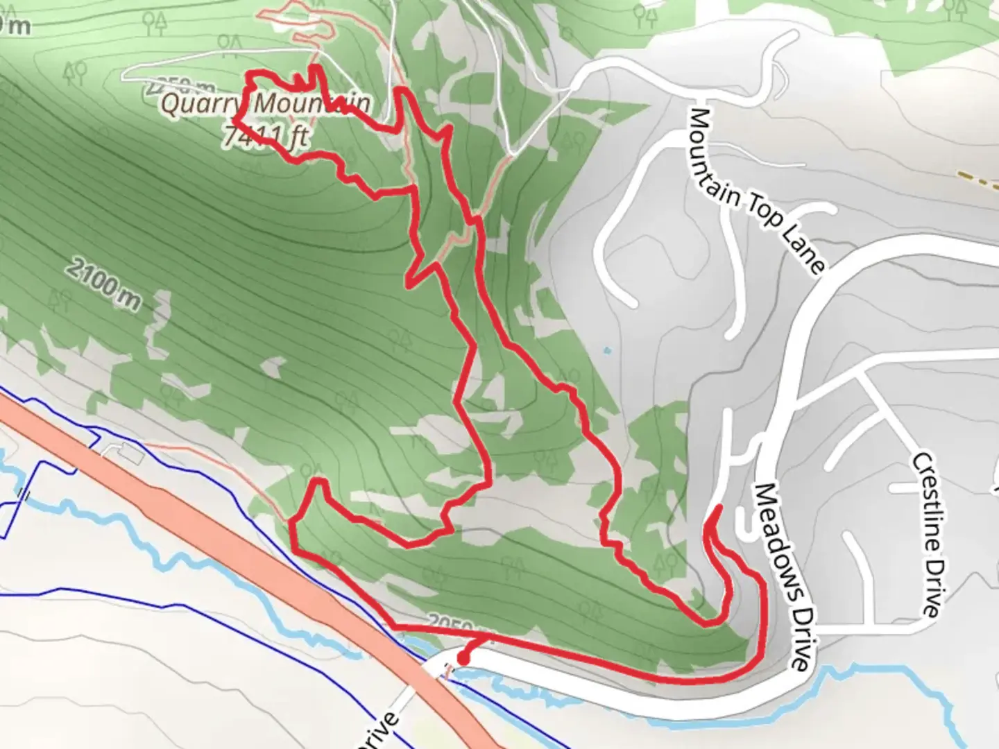 An image depicting the trail Quarry Mountain Loop Trail and its surrounding area.