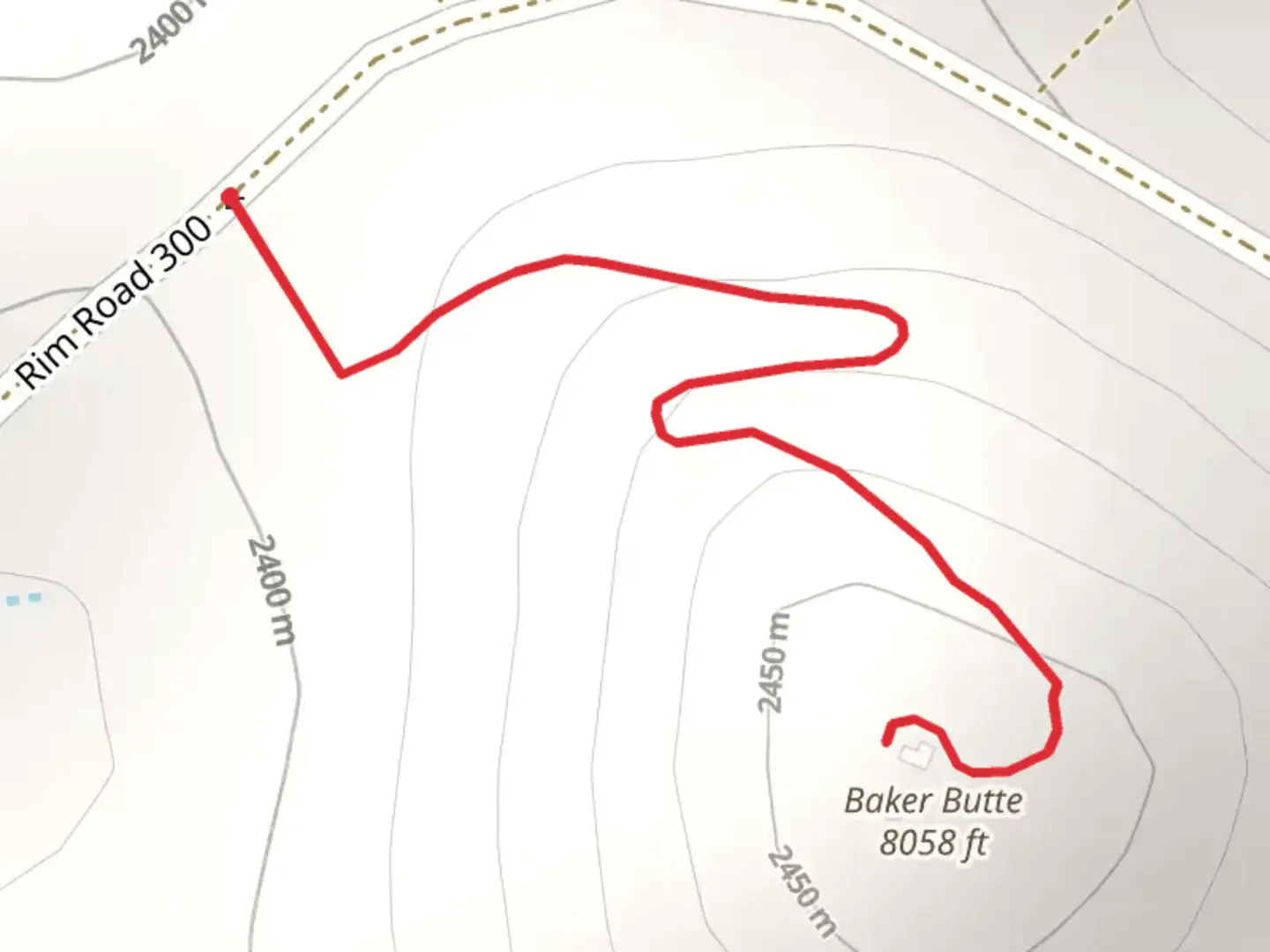 An image depicting the trail Forest Service Road 300B and its surrounding area.