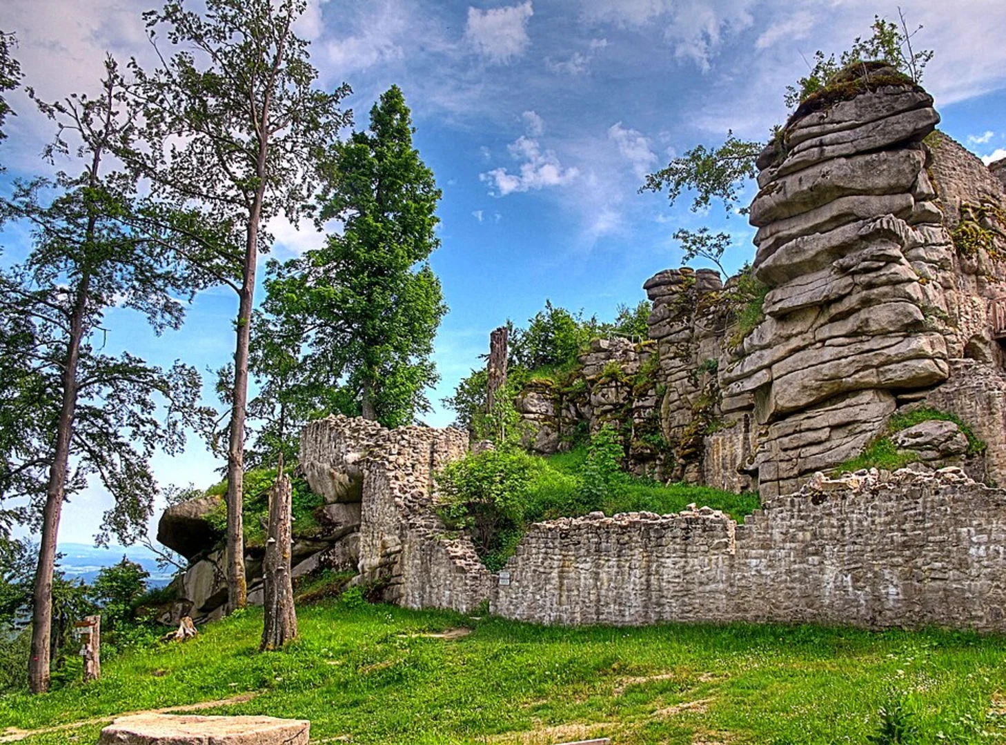 An image depicting the trail Platte, Schlossfelsen and Ruine Weißenstein Loop via Burgenweg and its surrounding area.
