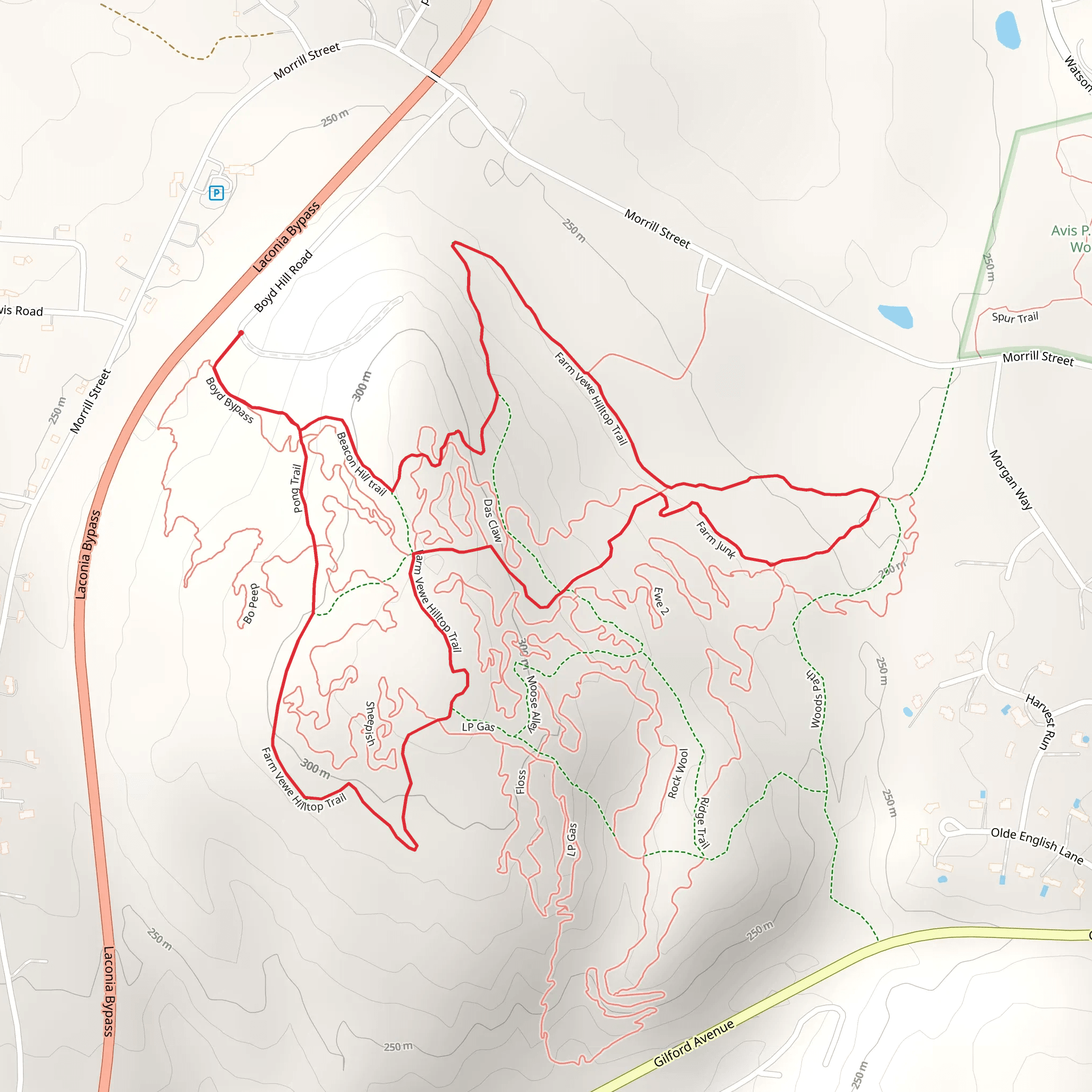 Farm Vewe Hilltop Trail mobile static map