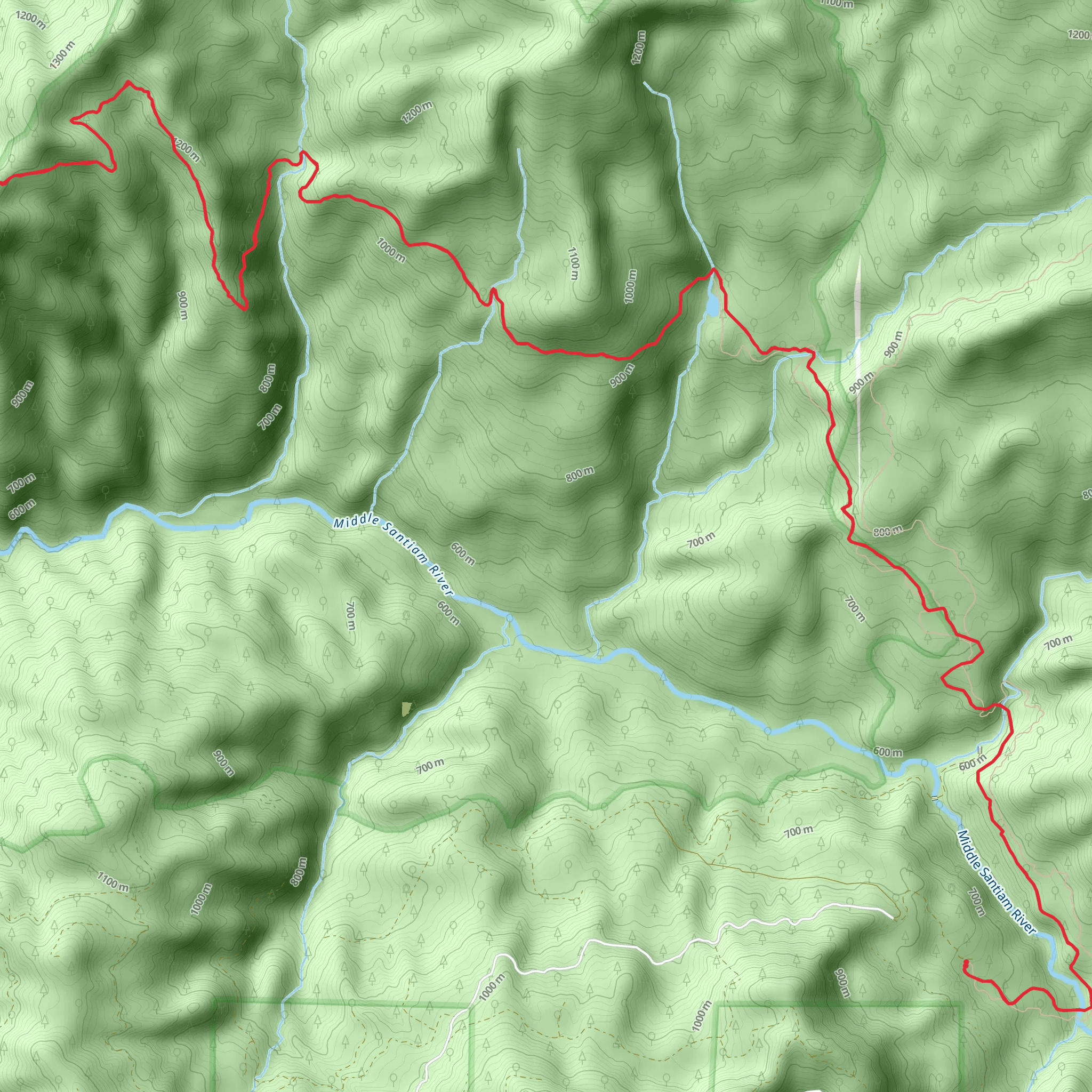 Chimney Peak Trail mobile static map