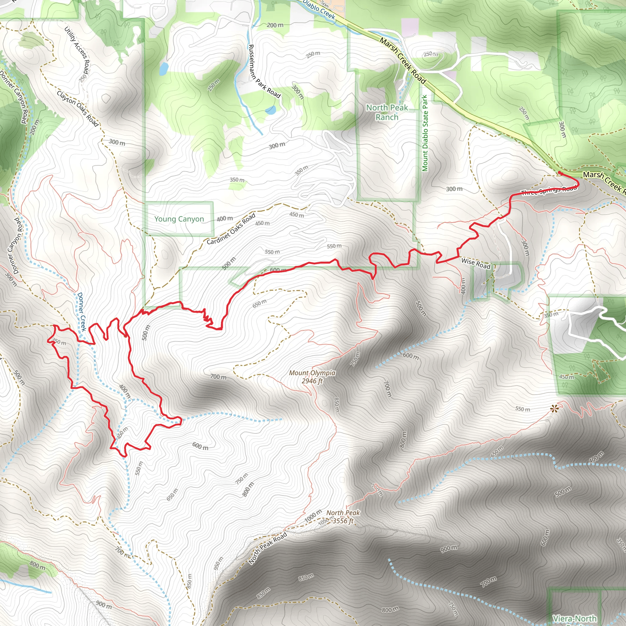 Falls Trail Loop via Olympia Trail mobile static map