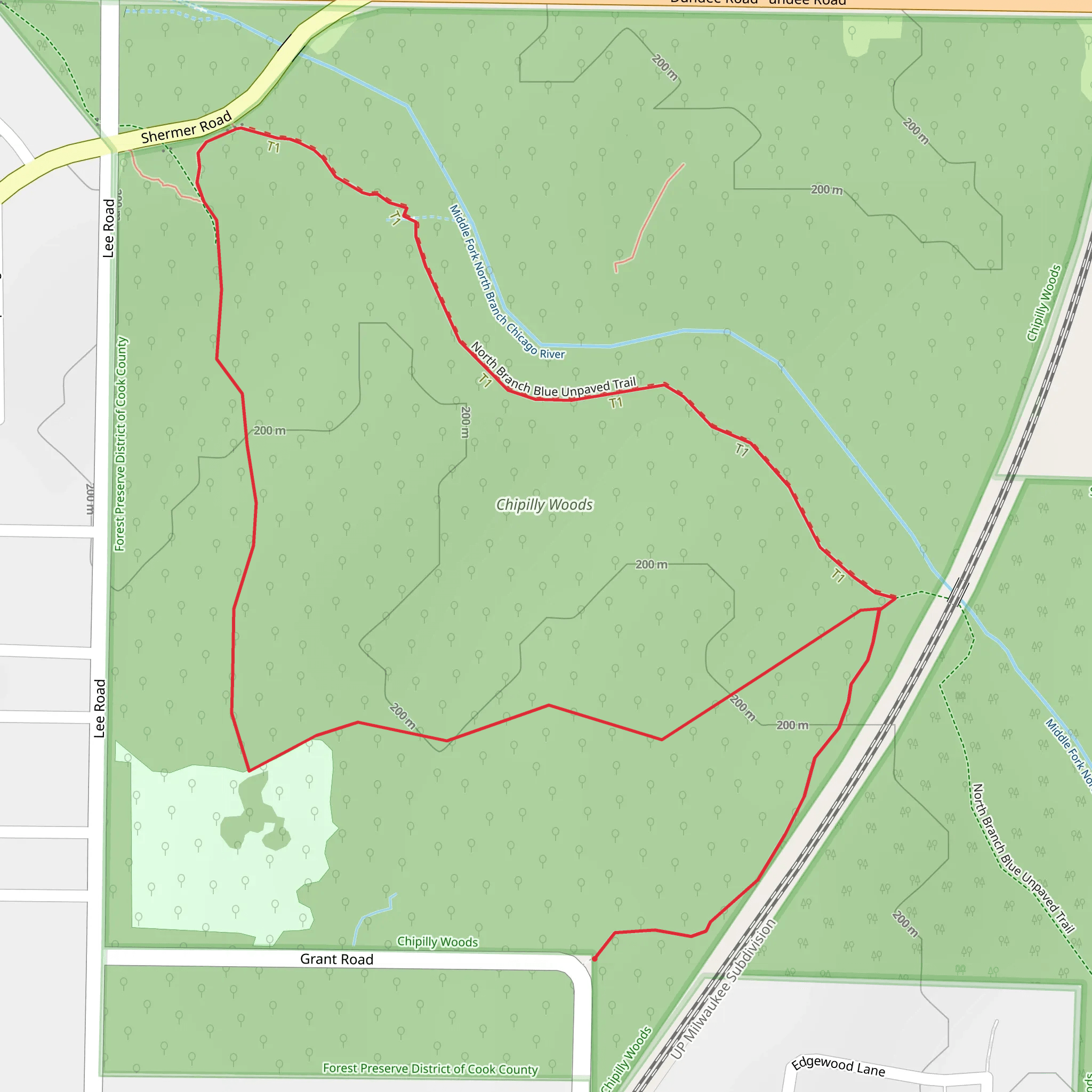 North Branch Blue Unpaved Trail Loop mobile static map
