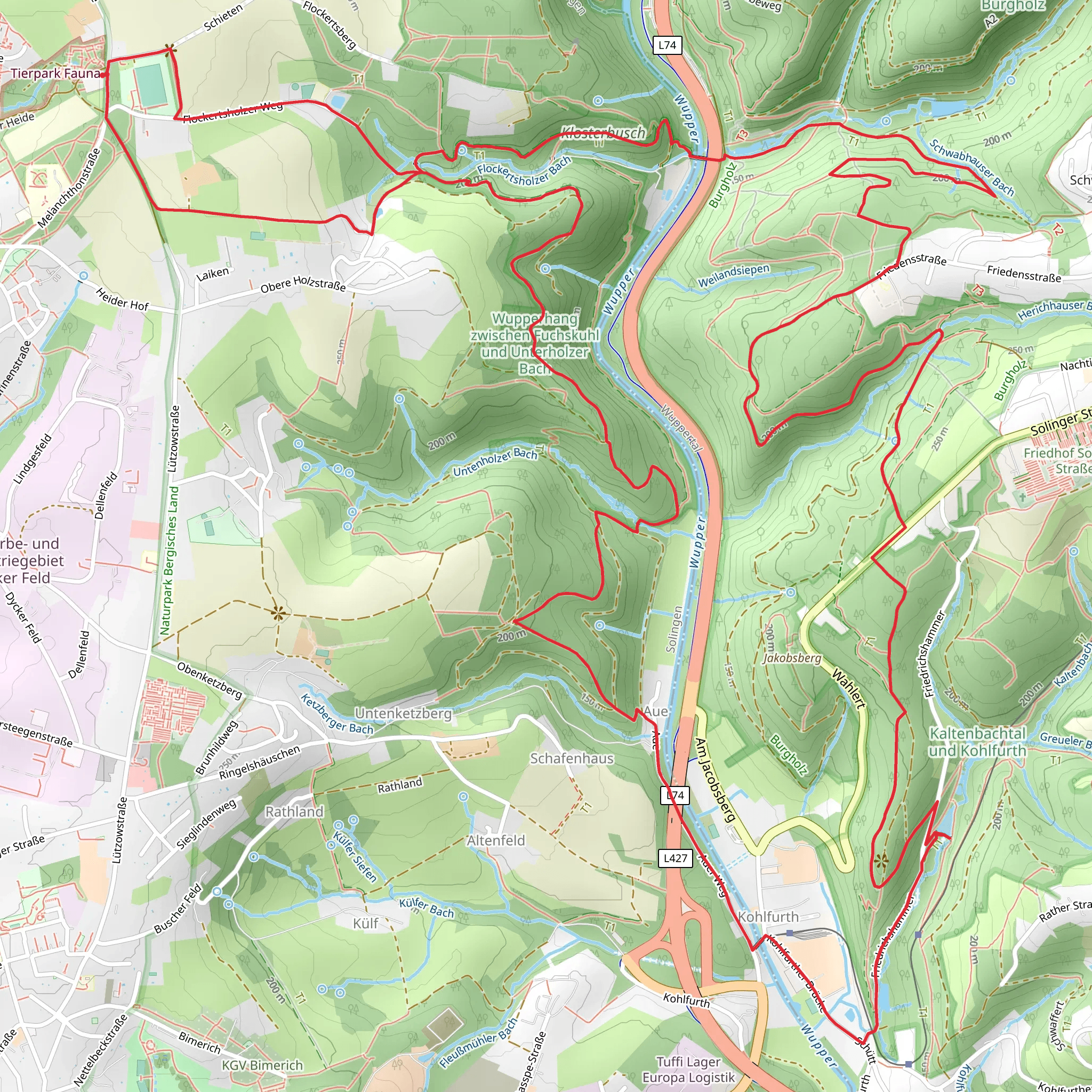 Walder der Welt and Klingenpfad Loop mobile static map
