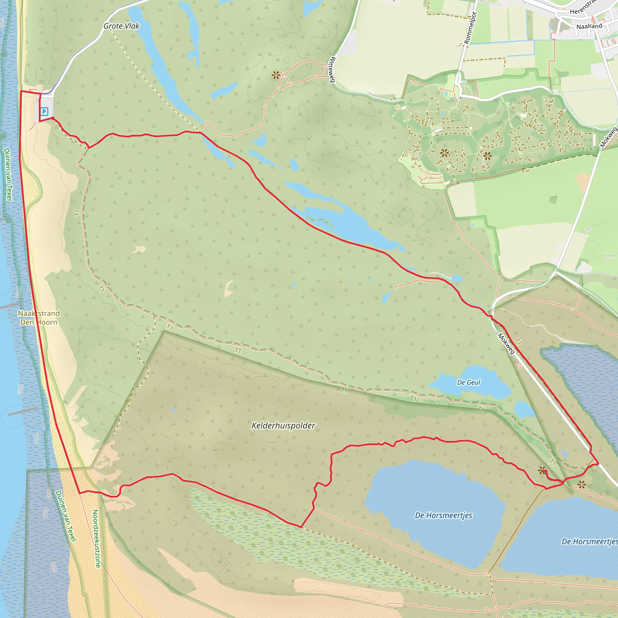 Pompevlak, De horsmeertjes and Naakstrand Den Hoorn Loop mobile static map