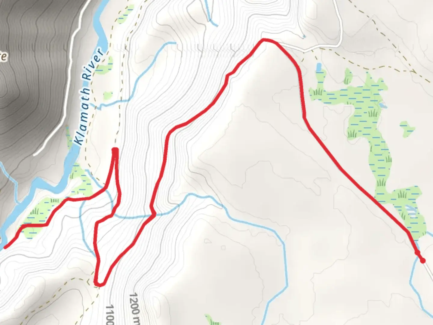 An image depicting the trail Topsy Grade Road and its surrounding area.