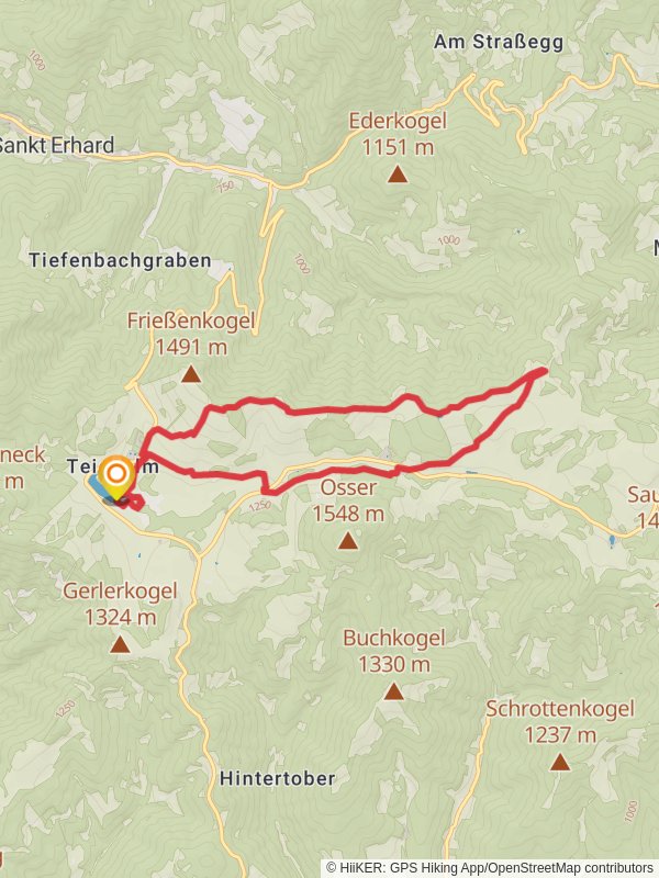 Heulantsch Loop from Teichalmsee mobile static map