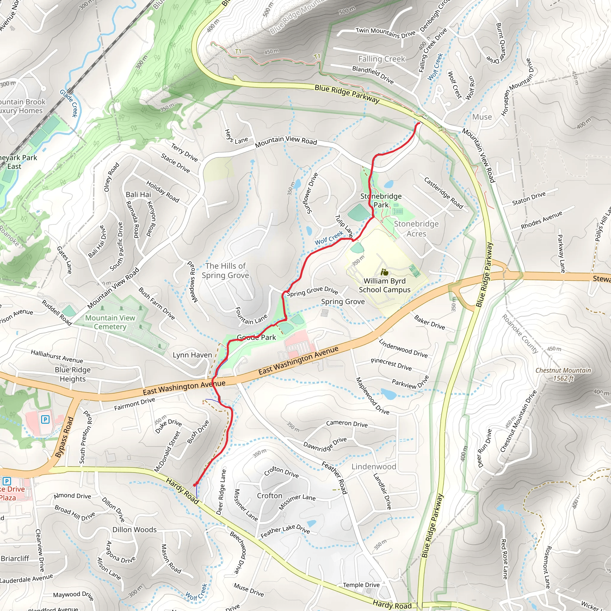 Wolf Creek Greenway mobile static map