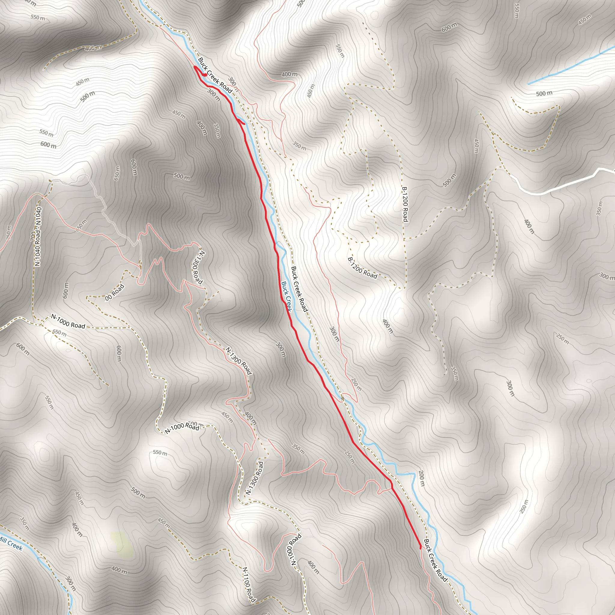 Buck Creek Trail mobile static map