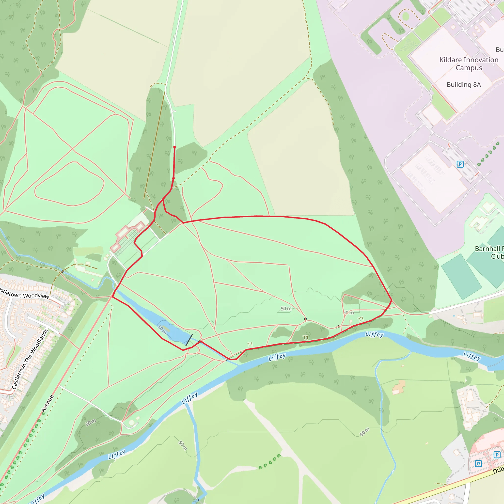 Castletown and Liffey Loop mobile static map
