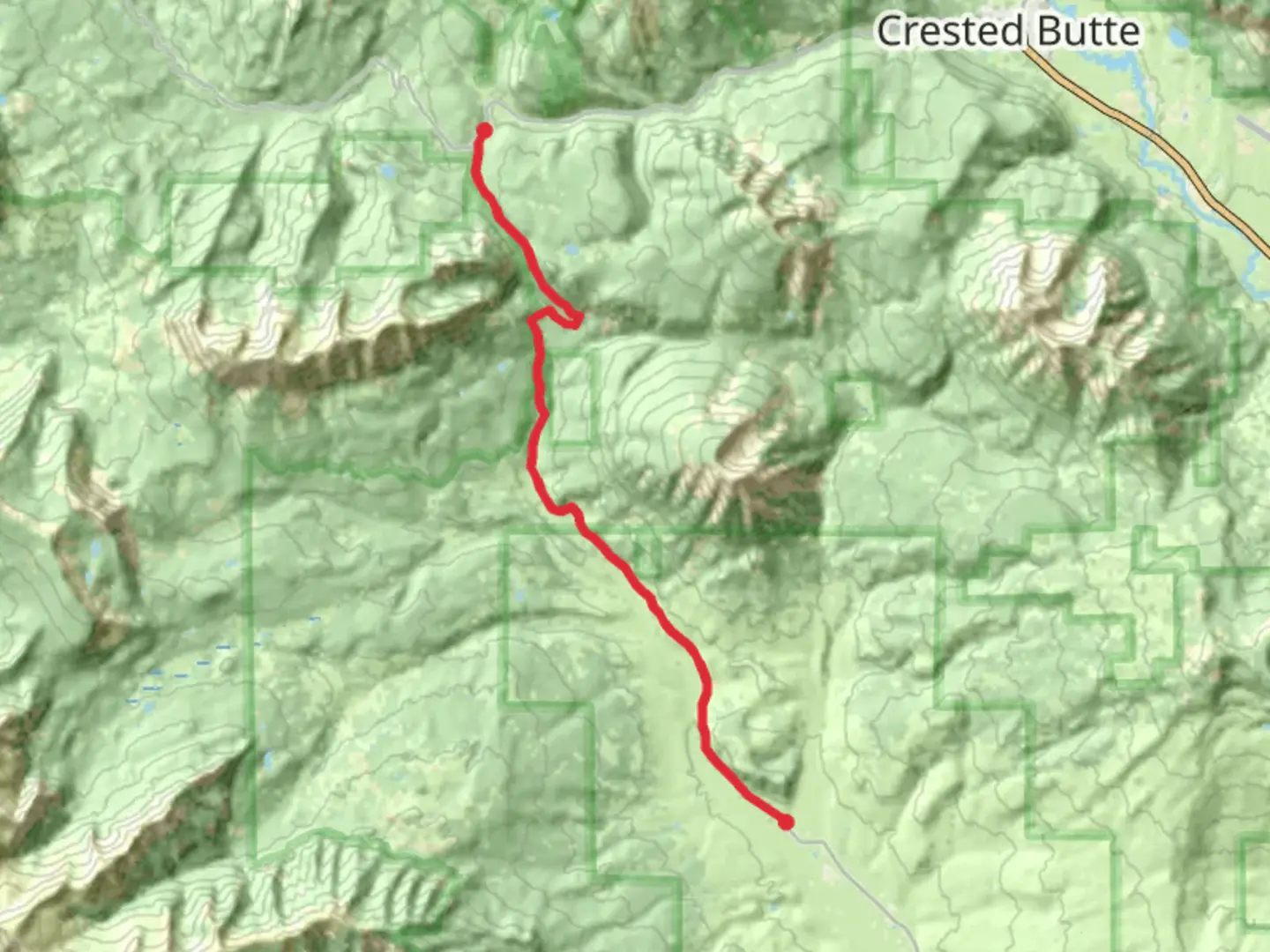 An image depicting the trail Ohio Creek Road Trail and its surrounding area.