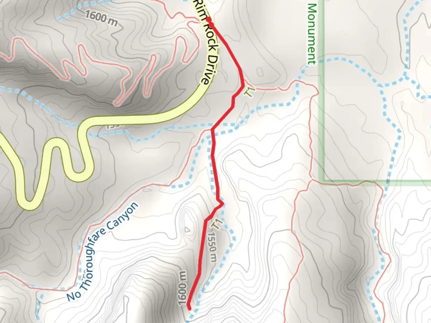 An image depicting the trail Devil's Kitchen Trail and its surrounding area.