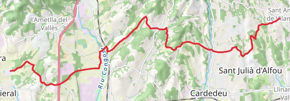 GR 97 - From Tordera to Llobregat stage 2 Map