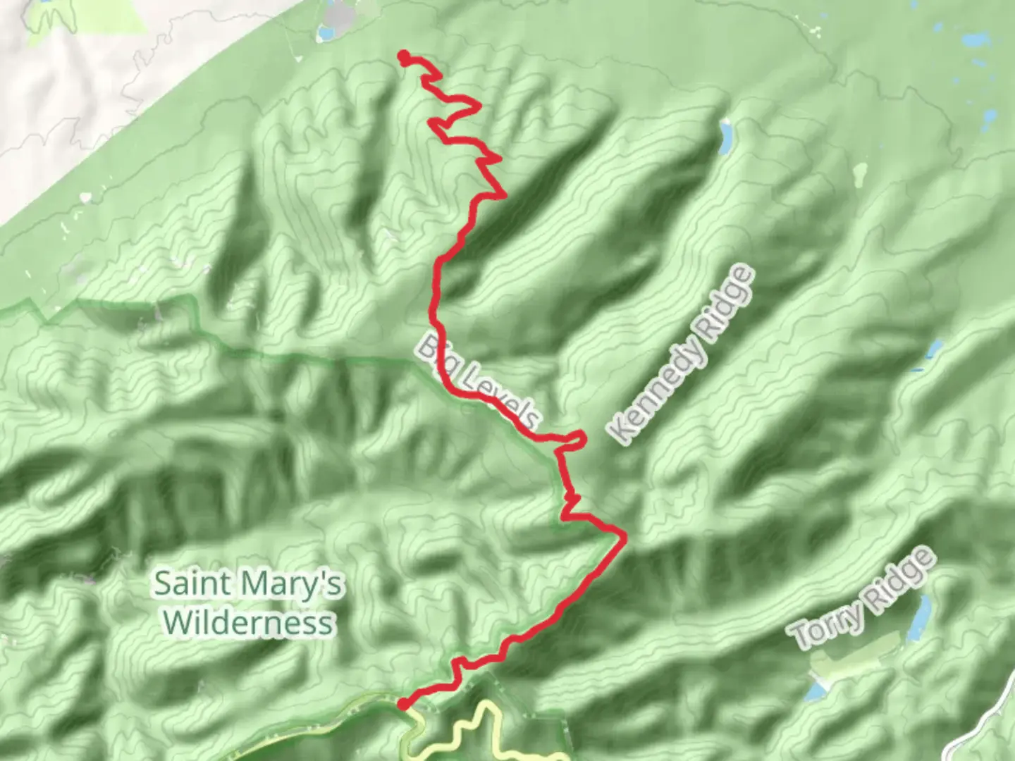 An image depicting the trail Flint Mountain and Bald Mountain and its surrounding area.