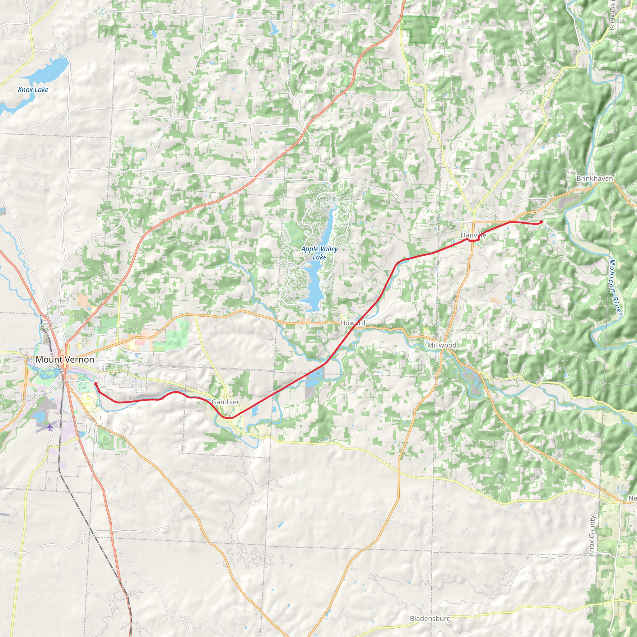 Kokosing Gap and Mohican Valley Trail mobile static map