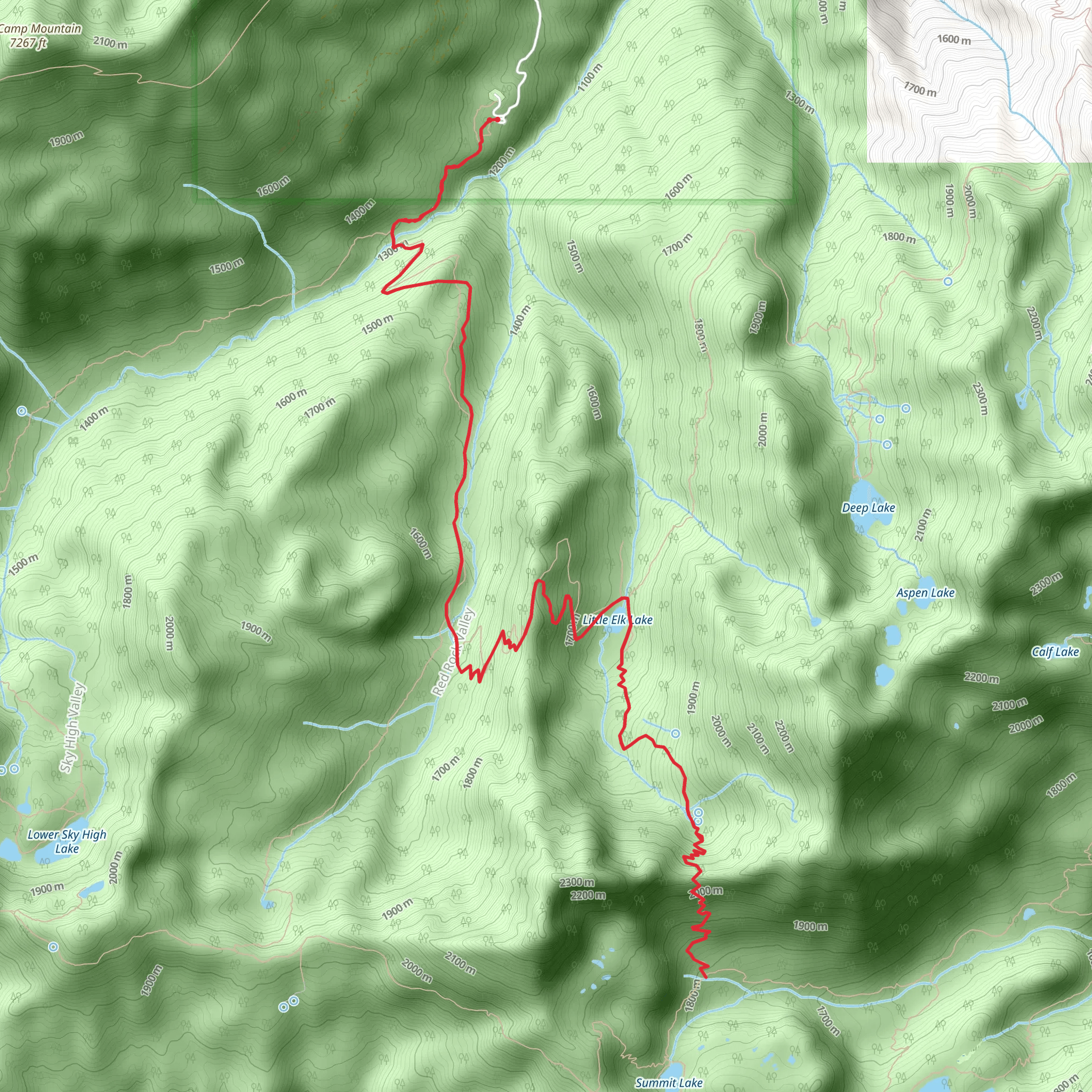 Little Elk Pass via Red Rock Creek Trail mobile static map