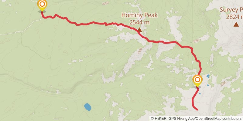 Conant Pass via Hominy Peak Trail stage 2 Map