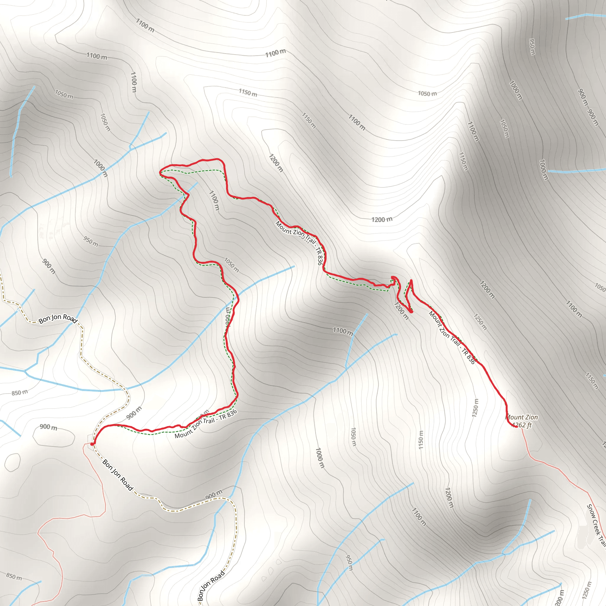 Mt Zion Trail mobile static map