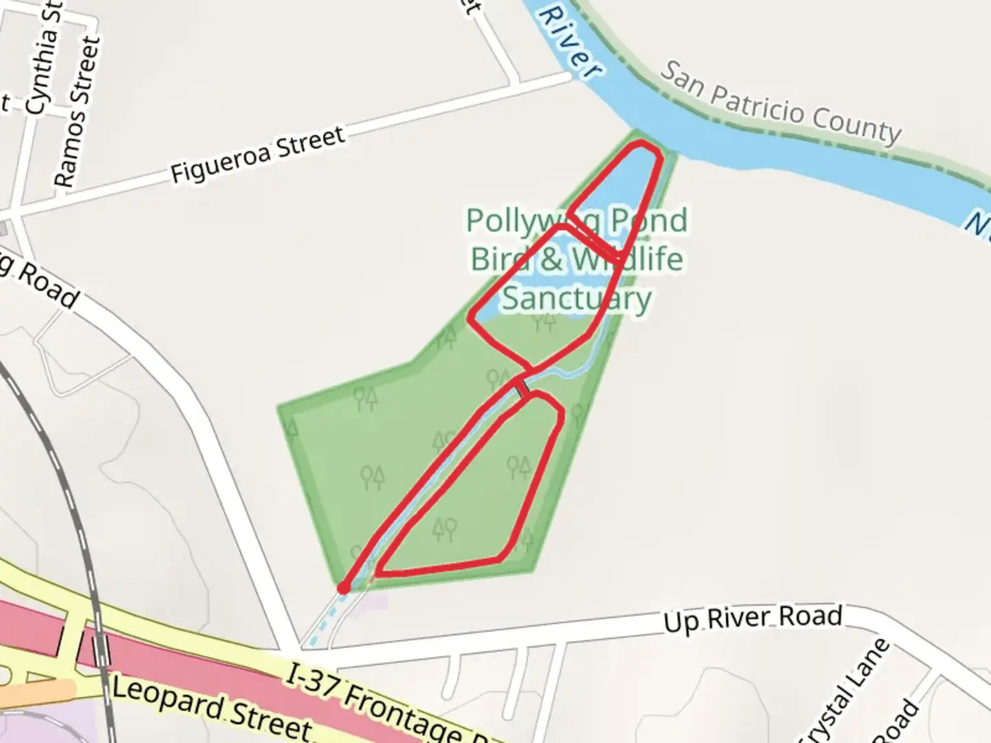 An image depicting the trail Pollywog Pond Bird and Wildlife Sanctuary Loop and its surrounding area.
