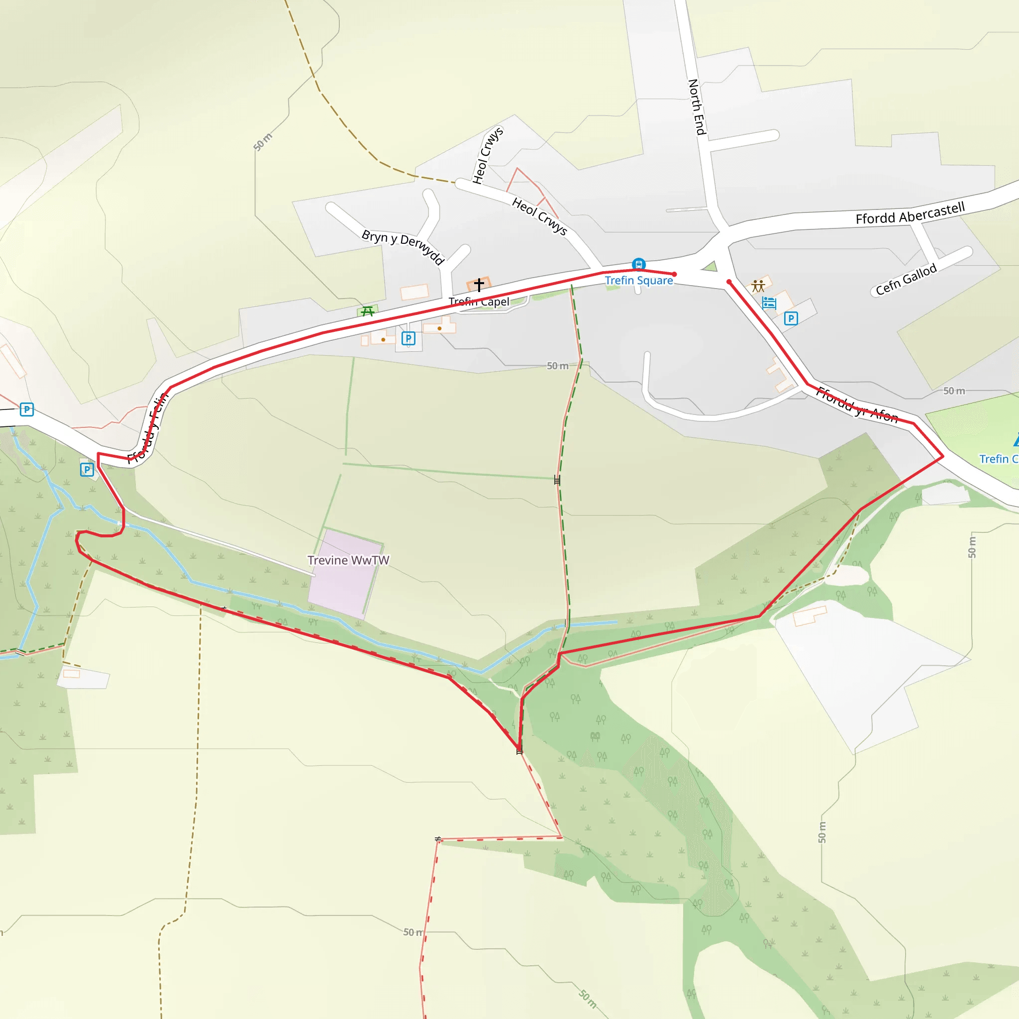 Trefin Quarries mobile static map