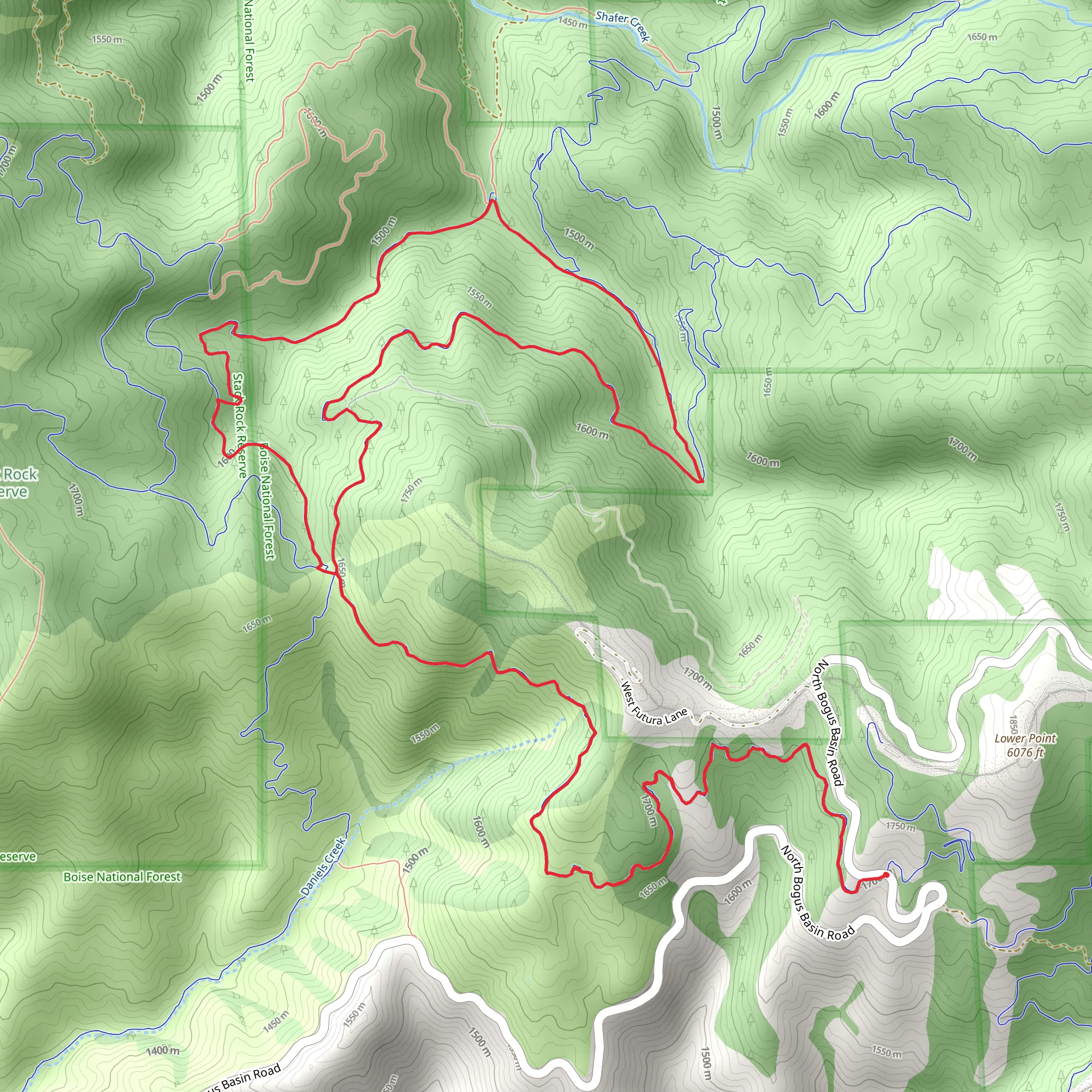 Sinker Creek and Stack Rock Loop mobile static map