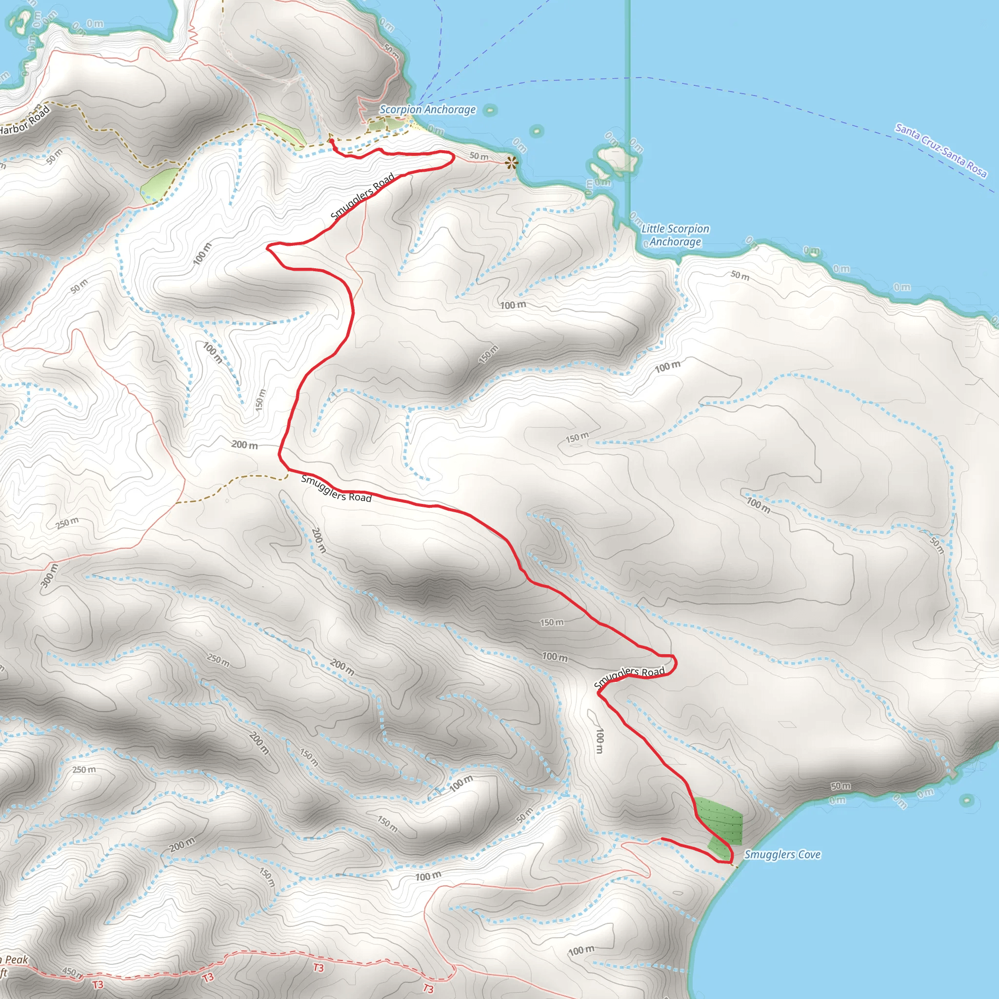 Smugglers Road Trail mobile static map