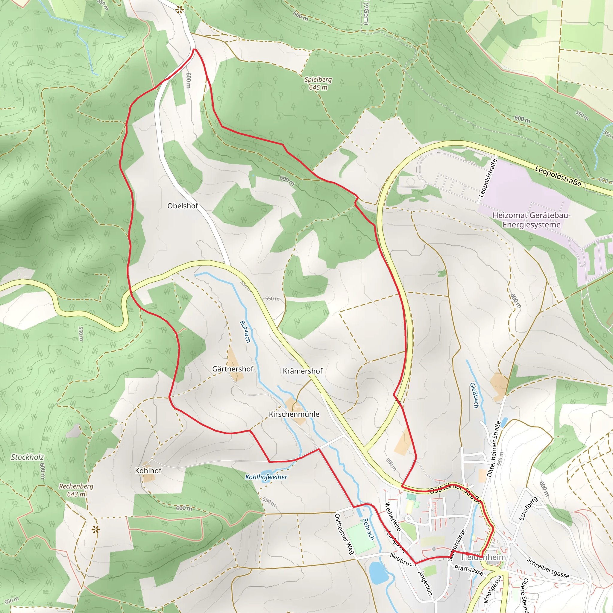 Quellenweg and Heidenheim Rundwanderweg mobile static map