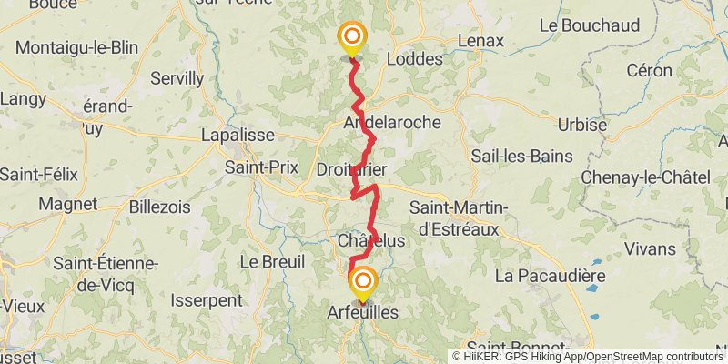GR 3 - Vallee De La Loire stage 18 Map