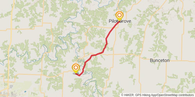 American Discovery Trail - Missouri stage 15 Map