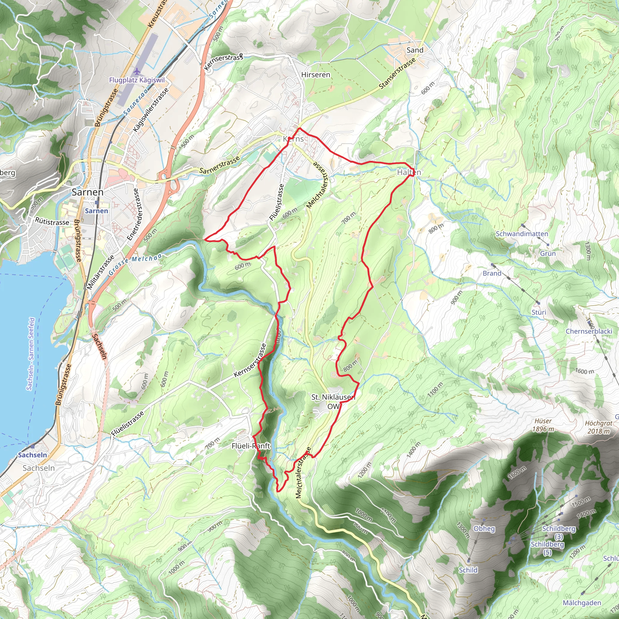 Rundweg Kerns-Flüeli-Ranft-Kerns mobile static map