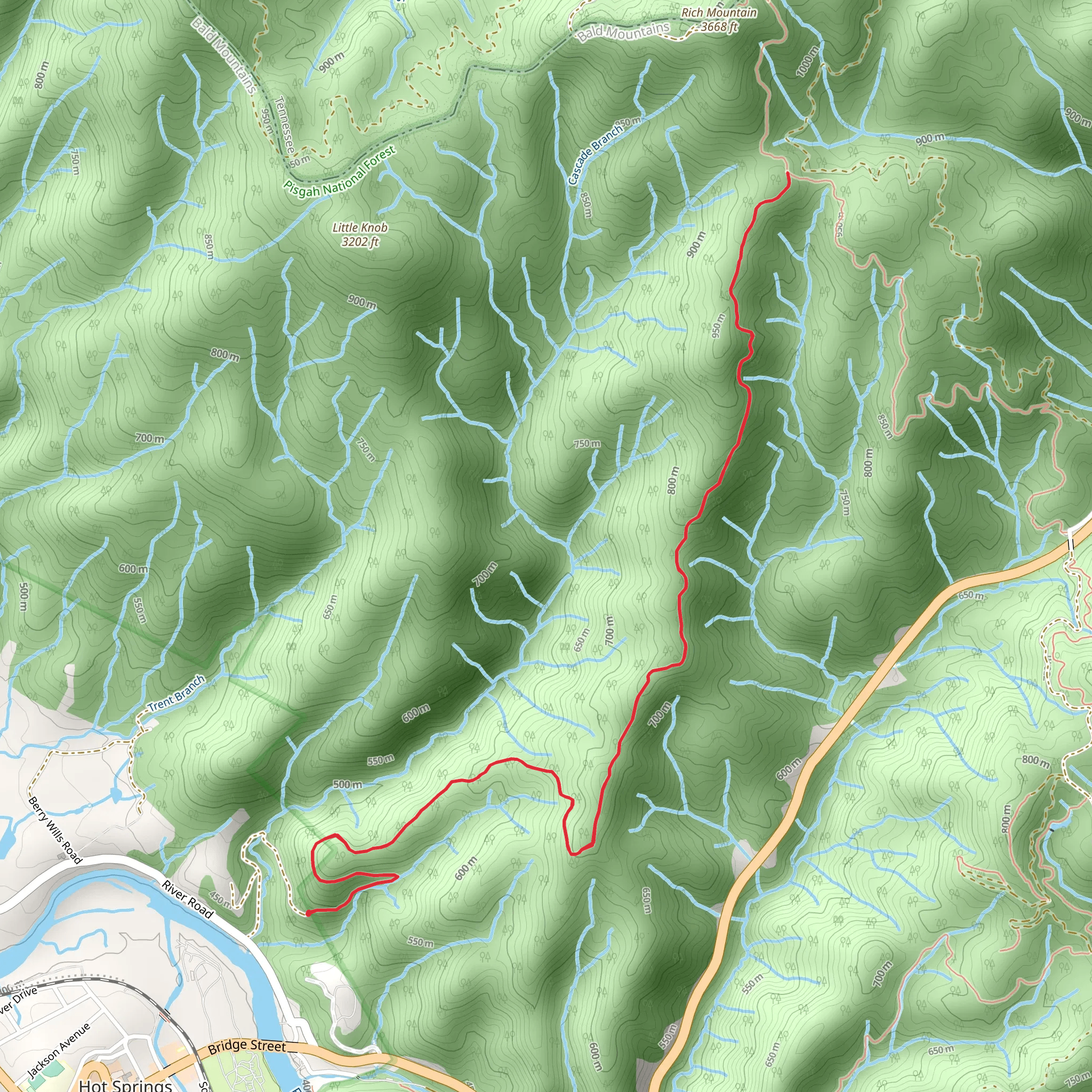 Roundtop Ridge Trail mobile static map