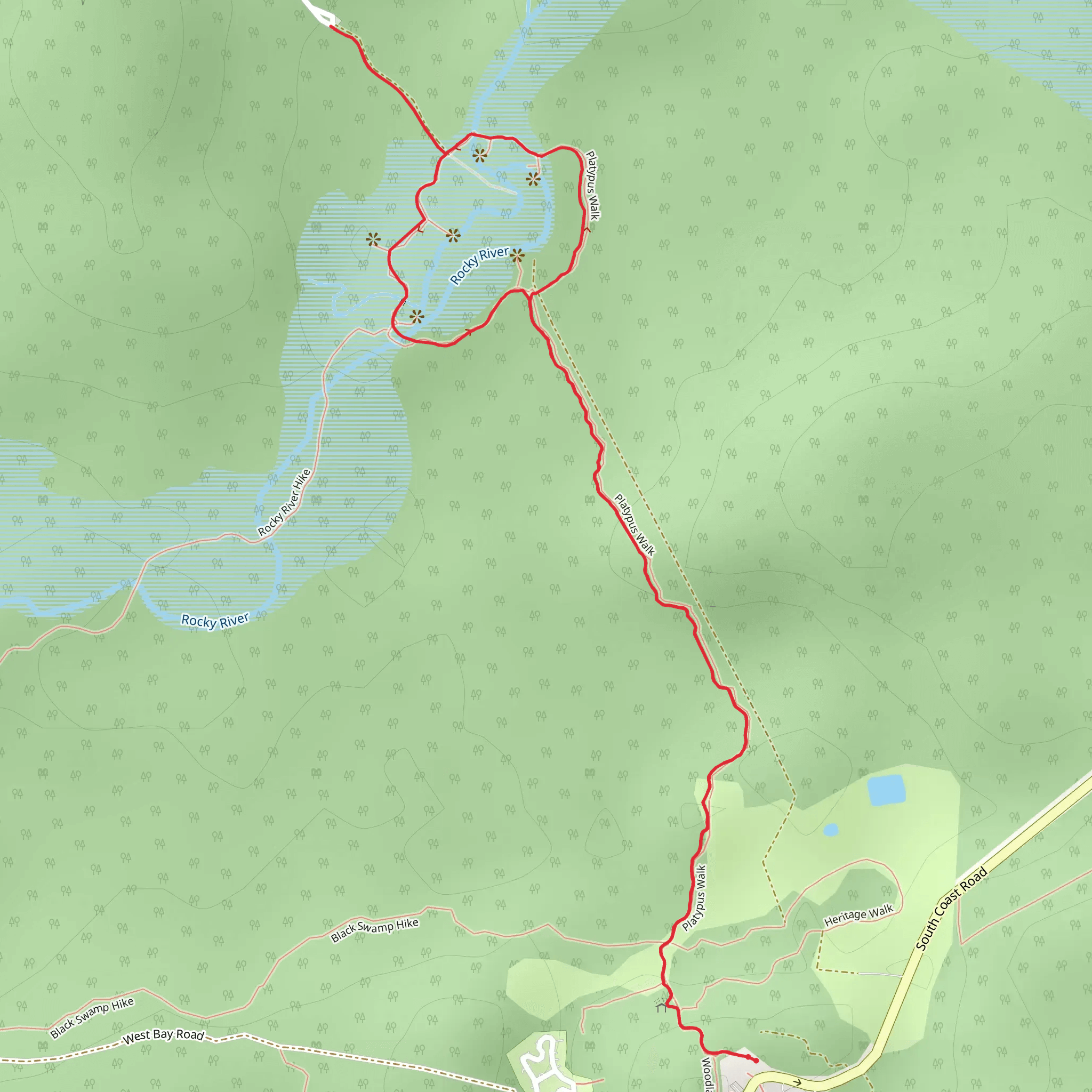 Platypus Waterholes Walk mobile static map