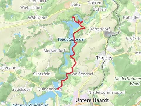 Bermichs Muehle to Badestrand via Weidatalsperre, Teufelsberg and Touringen Stempelstelle