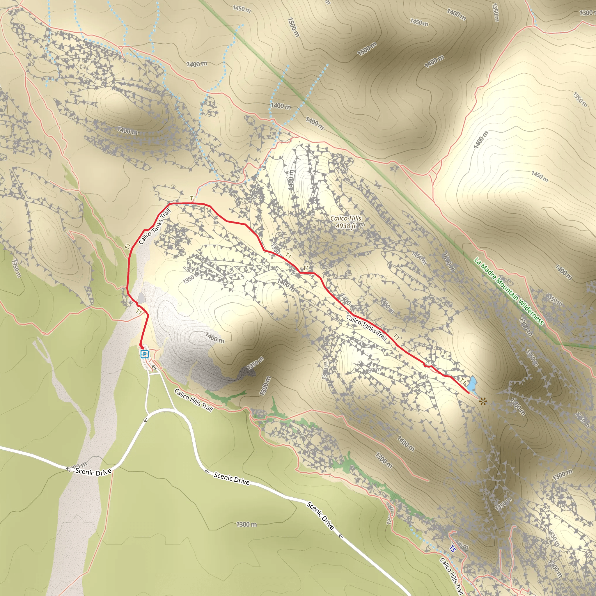 Calico Tanks Trail mobile static map