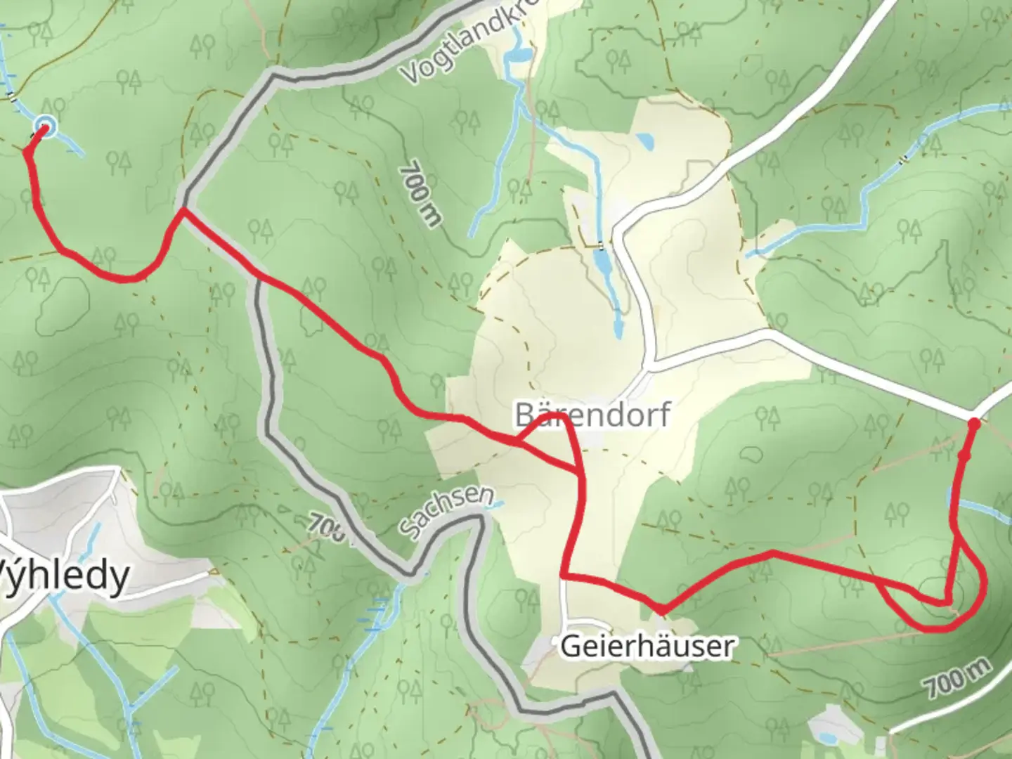 An image depicting the trail Kapellenbergturm and Blick vom Richtersberg via Gelber Strich and its surrounding area.