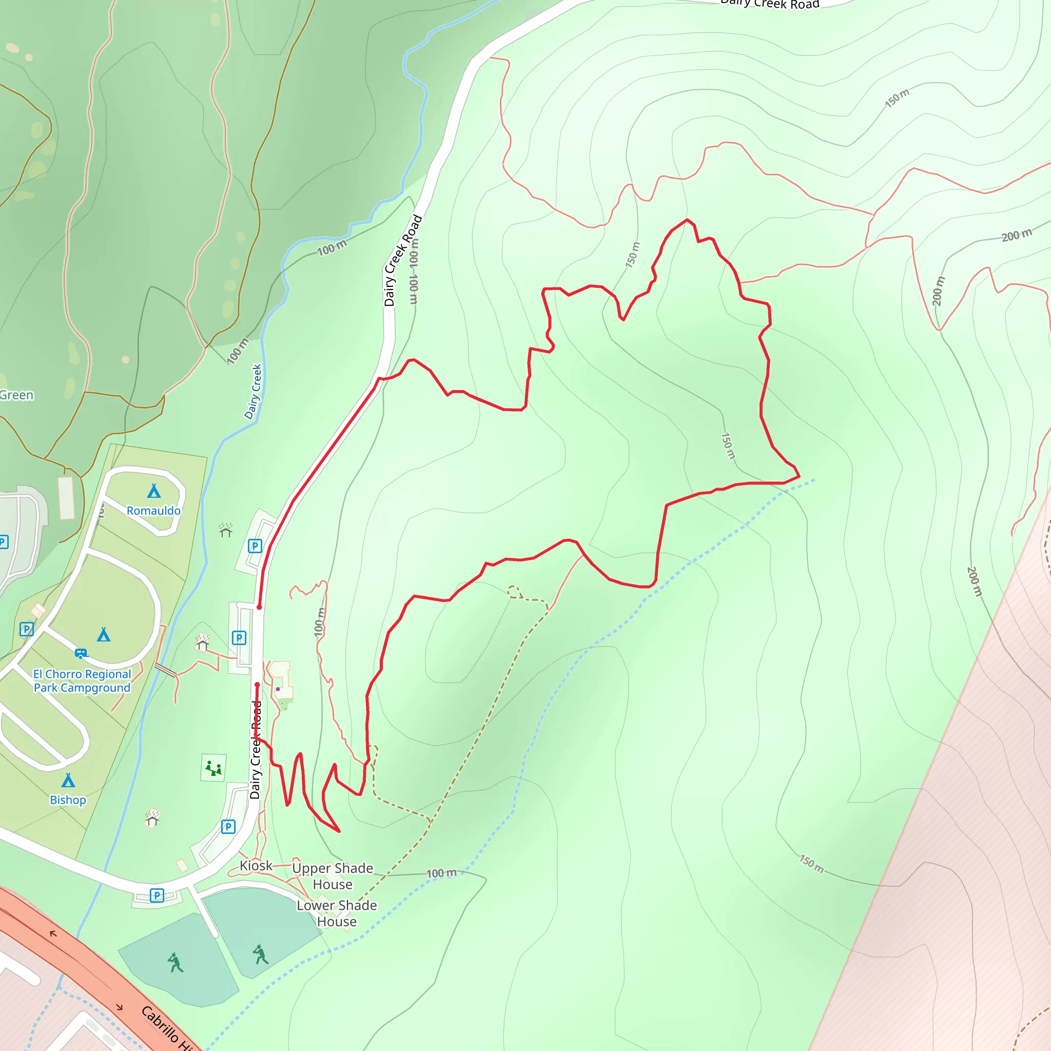 Dairy Creek Road Loop East mobile static map