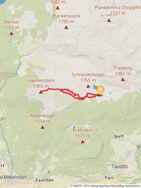 Lawinenstein Peak from Tauplitzalm mobile static map