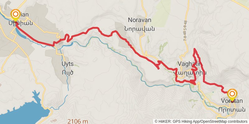 Transcaucasian Trail - Armenia stage 41 Map