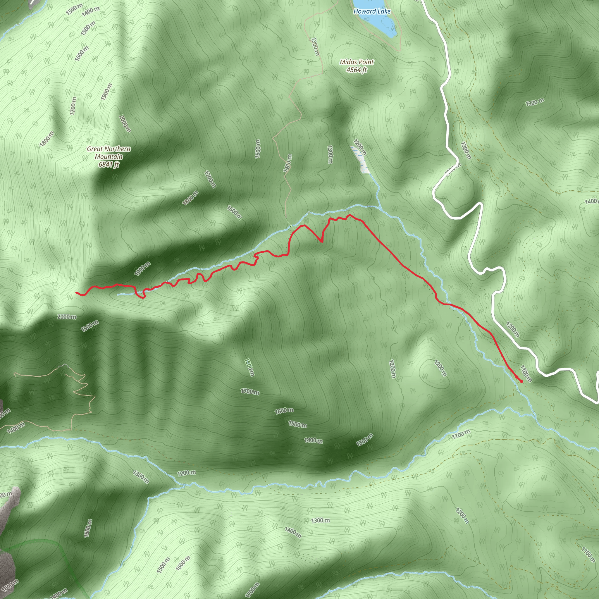 Standard Creek Trail mobile static map