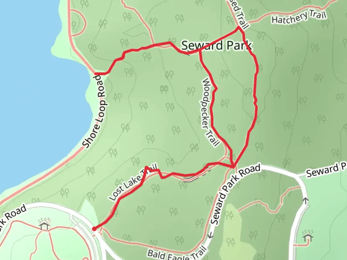 An image depicting the trail Sqebeqsed and Woodpecker Loop Trail and its surrounding area.