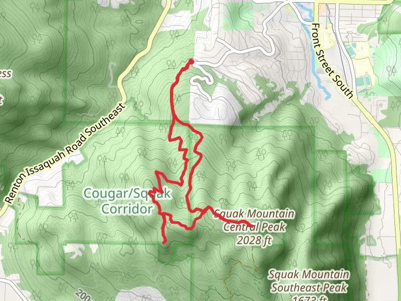 Squak Mountain West Peak and Central Peak via Bullit Fireplace Trail