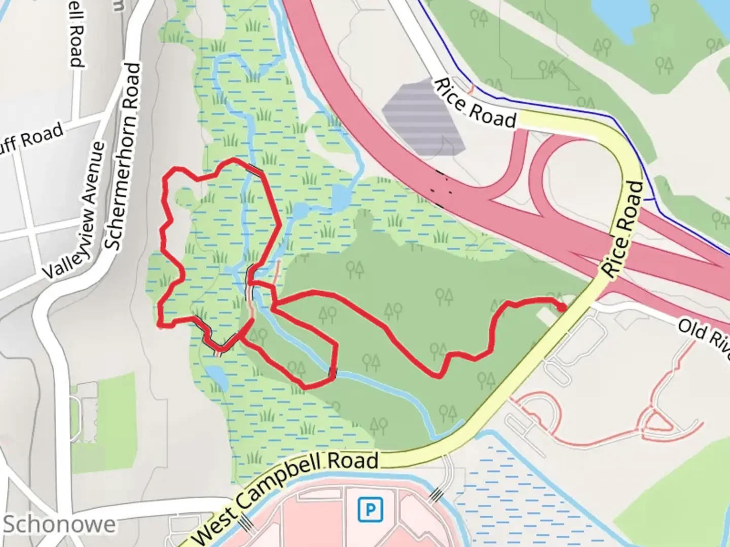 An image depicting the trail Great Flats Nature Trail Loop and its surrounding area.