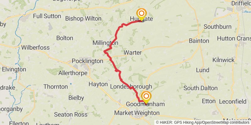 Yorkshire Wolds Way stage 3 Map